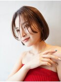 顔まわりレイヤー/切りっぱなし/ボブ/レイヤーカット