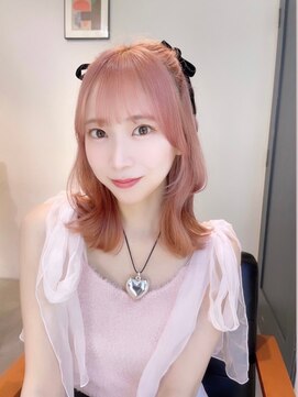 ベレーザ 渋谷(BELEZA) 6368ニュアンスカラーホワイトピンク波巻きミルクティーピンク