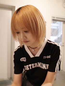 ヨー(Yoh-) 【レイヤーボブ/中里千尋】オレンジカラー/ボブ/ウルフレイヤー