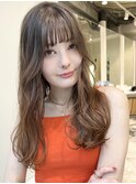 ロング/ロングレイヤー/ベージュ/ベージュカラー/小顔カット