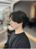 men'sメンズ髪質改善縮毛矯正ブリーチなしブルーブラック/立川
