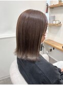 透け感クールブラウン×ミディアムスタイル