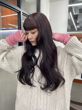 ニコ トウキョウ 渋谷(nico TOKYO) ダブルカラーチェリーレッドピンクブラウン韓国レイヤーロング