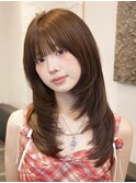 黒髪/クラゲヘアー/オリーブグレー/小顔/ココアベージュ/渋谷