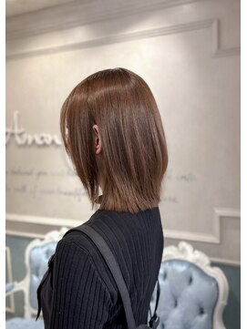 アマンヘアーイースト 吉祥寺東口店(Aman hair-e) ウォームベージュ×レイヤーボブ2026S/S【Amanhair-e吉祥寺】