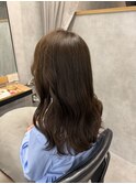 オリーブブラウン　波巻きウェーブ