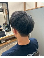 ロッカヘアエジェ(ROCCA hair eje.) ダークブルー王道マッシュショートスタイル