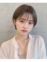 ヘアーズ ベリー 椥辻店(hairs BERRY)&nbsp;夏に映えるミルクブラウン×艶ナチュラルショート30代40代