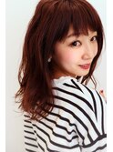 ゆるウェーブで脱力系美人★ローズ系カラーでツヤツヤ髪
