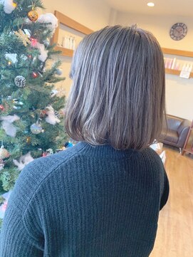 if ラベンダーベージュ×ボブ