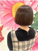 1月甘辛ショートボブ/ナチュラルピンク/大人ダークカラー