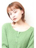 ミルクティーブラウン　シースルー前髪　オン眉　外ハネボブ
