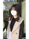 オリーブグレージュ 前髪カット レイヤーカット 透明感カラー