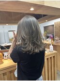 グレージュハイライト レイヤースタイル