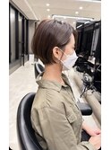 30代40代50代ショートカットショートヘア。丸みショート前髪あり