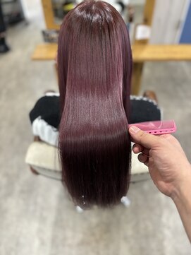 ヘアーアンドメイクランプ(Hair & make Lamp) [サロンスタイル] ローズピンク髪質改善カラー