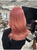韓国風ヘア　ブリーチダブルカラー　ベージュピンク