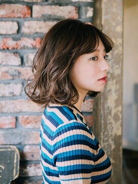 エクファ ヘア リゾート 大津 瀬田店(ex-fa hair resort) 美髪逆三角切りっぱなしボブエアリーロングピンクブラウン