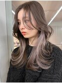 韓国ヘアーハッシュカットレイヤーカットグレージュブリーチ無し