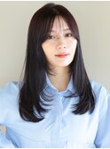 20代30代40代ワンカールで可愛いレイヤーヘア オリーブベージュ