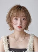 ハイトーンフェイスレイヤーボブ外ハネ顎ラインボブ【自由が丘】