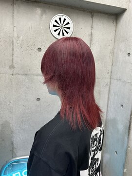 インク 渋谷(INK.) 赤髪ウルフエクステ