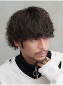 渋谷メンズマッシュウルフカットシャドウパーマ緩め波巻きパーマ