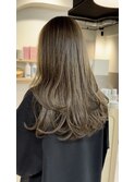 【オリーブベージュ&レイヤーカット】《福岡透明感カラー》
