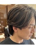 【メンズハイライト×センターパート】稗田大輔