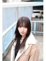 スリーヌーン(THREE noon)&nbsp;艶髪グレージュ小顔レイヤー/シースルーバング