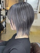 ブレイズヘアー(BLAZEhair) 【色落ちメイン】グレーシルバーバレイヤージュ×ブリーチ2回