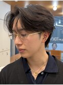 ウルフセンターパートショートネープシースルーマッシュ襟足有り