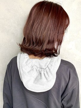 セシルヘアー(CECIL hair) CECIL下北沢　艶ピンクレッドカラー×韓国人風ヘア