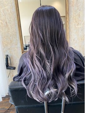 ファンド 千葉(fand) ミディアムヘアグレージュカラーハイライトカラー白髪ぼかし