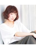 小顔黒髪大人ガーリーチョコレートカラーのモードプリカール