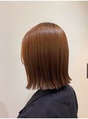 オレンジボブ/外ハネボブ/ブリーチ無しカラー