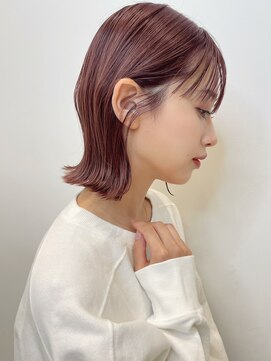 トルネード(TORNADO) ピンクバイオレット 外ハネパーマ 切りっぱなしボブ t1120