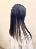 ロングヘア/セパレートカラー/ネイビーカラー/グレージュカラー