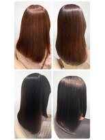 美容室フルール&nbsp;★縮毛矯正ロング♪コスメストレート髪質改善ココアベージュ