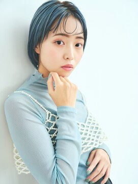 ユー イケブクロ(u Ikebukuro) ブリーチ/ダブルカラー/ショート/青/マッシュ