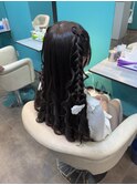 髪リボン&ハートハーフツイン