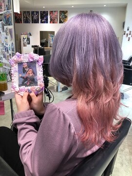 トーキョー オタクヘアー(TOKYO OTAKU HAIR) 刀ミュ 五月雨江 村雲江 推しカラー ツートーンカラー ピンク 紫
