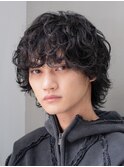 横浜西口シャドウパーマメンズマッシュウルフカットルーズパーマ