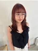 ニュアンスパーマ×ピンクブラウン