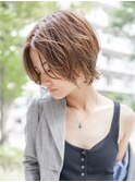 【GEEKS渋谷】クールショート/ウルフ/ヌーディーベージュ/秋ヘア