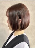 着物ヘア/ダークアッシュ/ミディアムレイヤーカット/鶴ヶ峰YM22