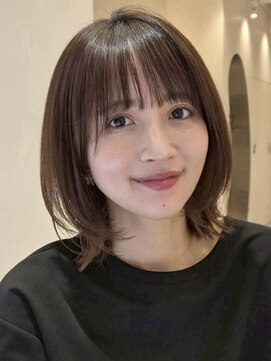 ソワネ 表参道(soigne) 表参道髪質改善カラーミディアムボブアッシュグレージュ50代60代