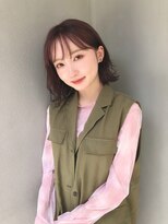 ソジ(soji) チェリーレッドのフェザーボブ