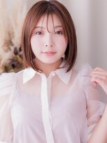 カバーヘア ブリス 大宮西口(COVER HAIR bliss)&nbsp;艶髪ピンクブラウンブリーチなし切りっぱなしボブレイヤー20代a