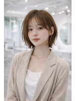 コアブラン 原宿 明治神宮前(CORE blanc)&nbsp;大人かわいいショートボブ×シースルーバング